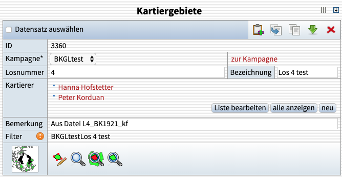 Kartierer der Kartiergebiete