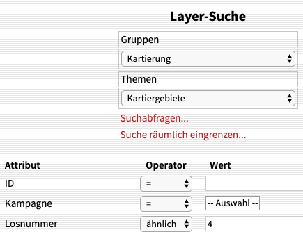 Suche nach Kartiergebieten