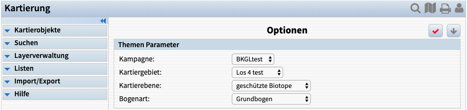 Voreinstellungen für Kartierung